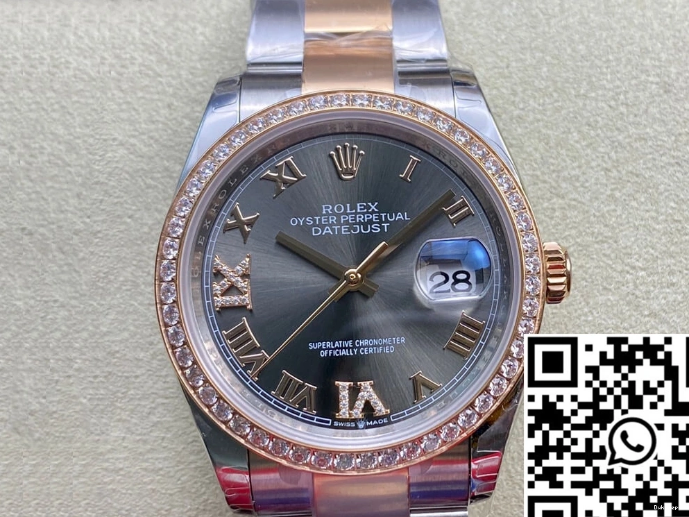 Diamond-set Rolex Factory Datejust M126281RBR-0012 EW Bezel 1205